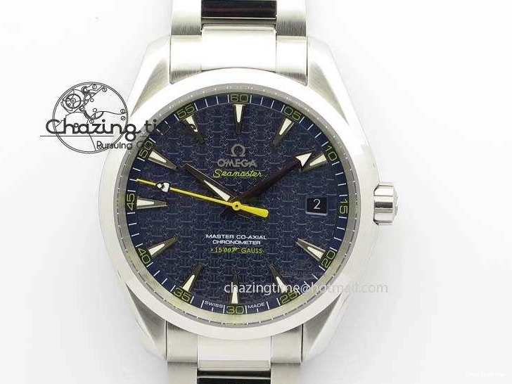 0822 QuickDry Aqua Terra ‘James Bond’ SS JHF Best Edition Blue Dial On SS Bracelet A 8203